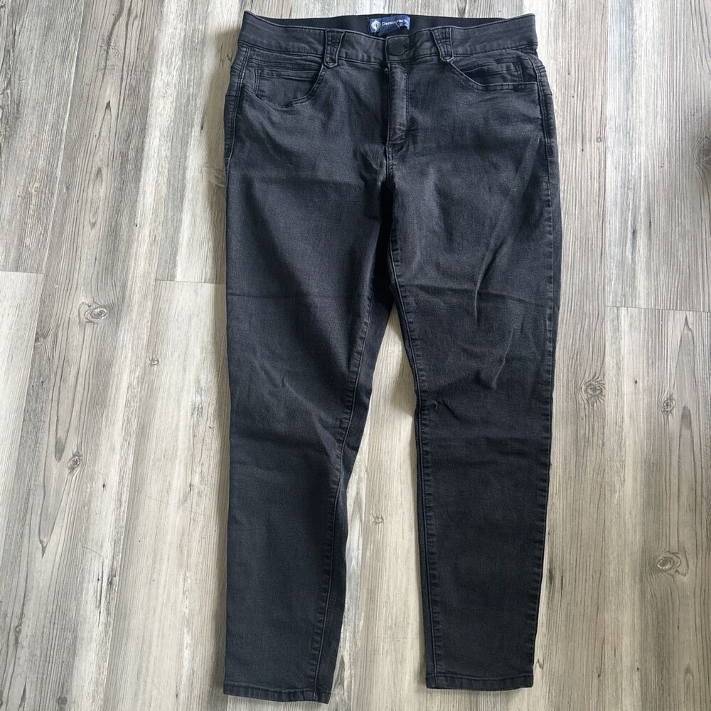 Democracy “Ab” Solution Black Elastic Waist Pull On Jeans Women’s Size 12P